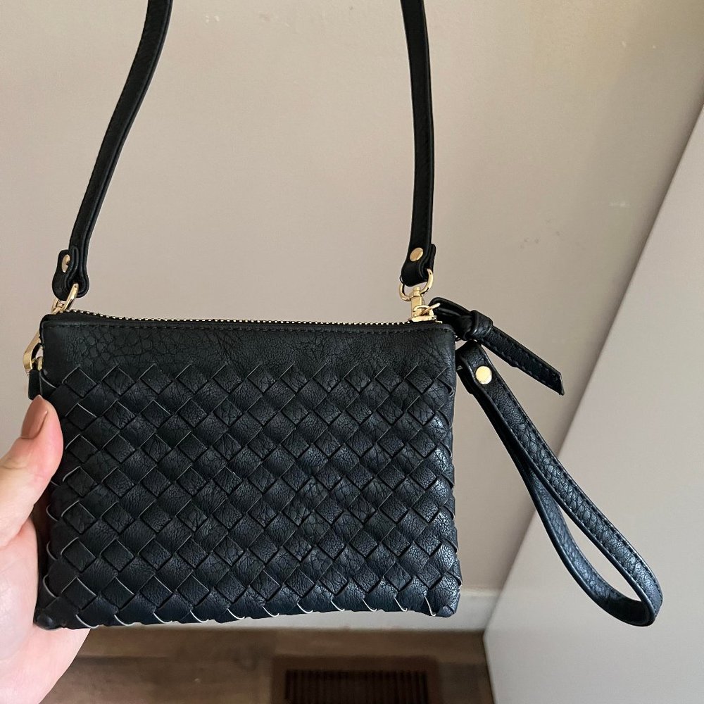 Black chevron clutch purse - Picture 2 of 10